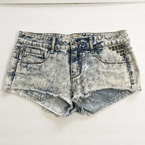 Zara Studded Acid Wash Shorts